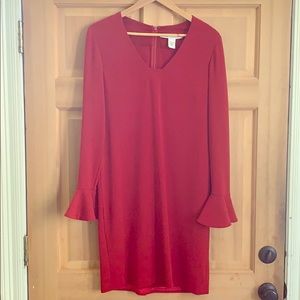 Red DVF Bellsleeve sheath